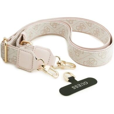 Чехол с ремешком Guess 4G Big Rhinestone Triangle Strap MagSafe для Samsung Galaxy S26 Ultra (S948) GUHMS26LP4G4DCSP - Pink