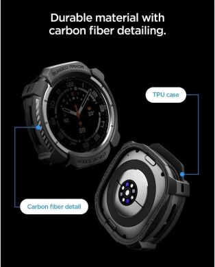 Захисний чохол Spigen Rugged Armor (FW) для Samsung Galaxy Watch Ultra 2 (ACS11611) - Matte Black