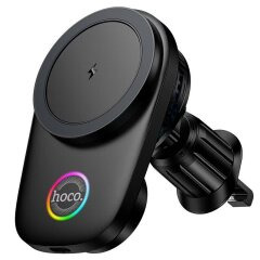 Автомобильный держатель с беспроводной зарядкой Hoco HW36 (15W) Air Outlet - Black