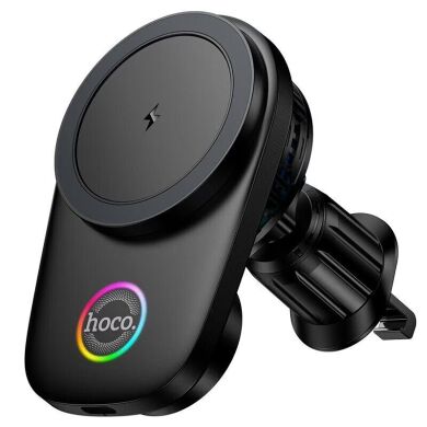 Автомобильный держатель с беспроводной зарядкой Hoco HW36 (15W) Air Outlet - Black