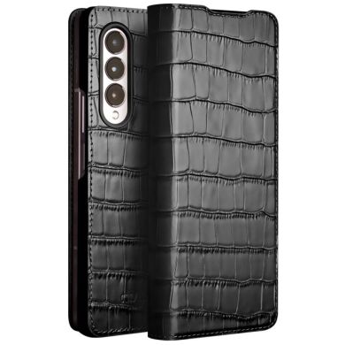 Кожаный чехол QIALINO Croco Case для Samsung Galaxy Fold 4 - Black