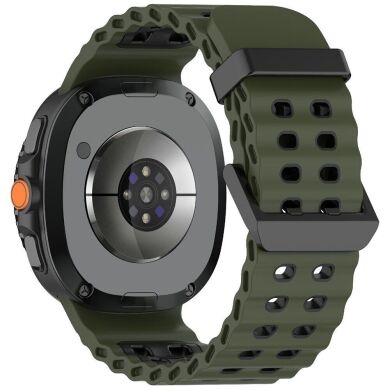 Ремешок Deexe Ocean Strap для Samsung Galaxy Watch 8 (40/44mm) / 8 Classic - Army Green / Black
