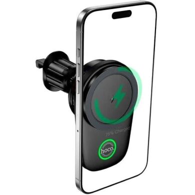 Автомобильный держатель с беспроводной зарядкой Hoco HW36 (15W) Air Outlet - Black
