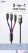 Кабель Baseus Three Primary Colors 3-in-1 USB to Lightning + Micro + Type-C (3.5A, 30cm) CAMLT-ASY01 - Black
