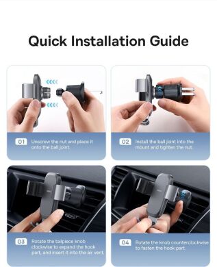 Автомобільний тримач Baseus Metal Age Go Air Outlet Car Mount (C40478701123-00) - Black