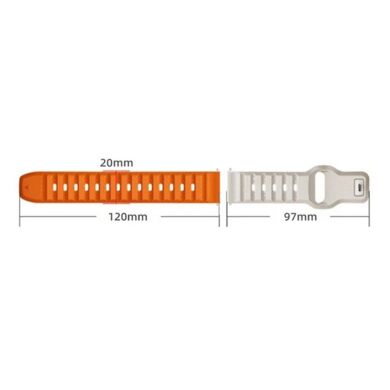 Ремешок Deexe Dot Texture для часов с шириной крепления 20 мм - Starlight / Orange