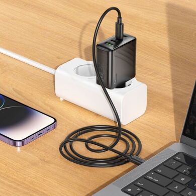 Сетевое зарядное устройство Hoco CS27A 67W (3Type-C + USB) + кабель Type-C to Type-C - Black