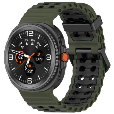 Ремешок Deexe Ocean Strap для Samsung Galaxy Watch 8 (40/44mm) / 8 Classic - Army Green / Black
