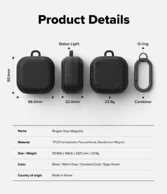 Захисний чохол Ringke Onyx Magnetic для Samsung Galaxy Buds 4 / Buds 4 Pro (8800328816800) - Black