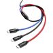 Кабель Baseus Three Primary Colors 3-in-1 USB to Lightning + Micro + Type-C (3.5A, 30cm) CAMLT-ASY01 - Black. Фото 3 из 21