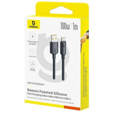 Кабель Baseus Foamed Silicone USB to Type-C (100W, 1m) E0426800 - Black