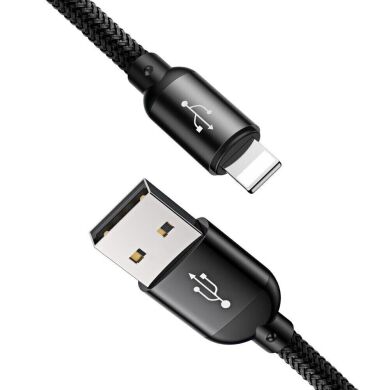 Кабель Baseus Three Primary Colors 3-in-1 USB to Lightning + Micro + Type-C (3.5A, 30cm) CAMLT-ASY01 - Black