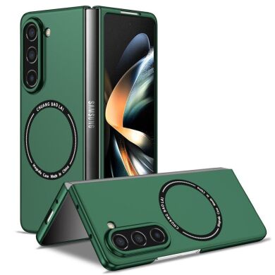 Пластиковый чехол Deexe Magnetic Shell для Samsung Galaxy Fold 5 - Blackish Green