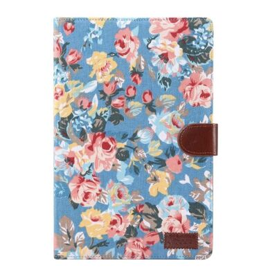 Чехол Deexe Peony Pattern для Samsung Galaxy Tab A7 10.4 (2020) - Blue