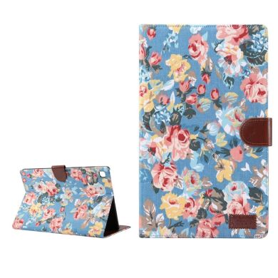 Чохол Deexe Peony Pattern для Samsung Galaxy Tab A7 10.4 (2020) - Blue