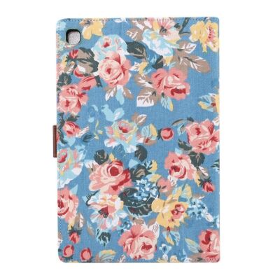 Чехол Deexe Peony Pattern для Samsung Galaxy Tab A7 10.4 (2020) - Blue