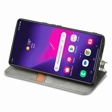 Чехол Deexe Rhombus Wallet для Samsung Galaxy S26 Ultra (S948) - Grey
