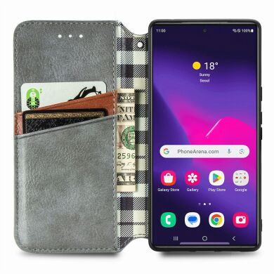 Чехол Deexe Rhombus Wallet для Samsung Galaxy S26 Ultra (S948) - Grey