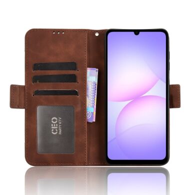 Чехол Deexe Wallet Stand для Samsung Galaxy A07 (A075) - Brown