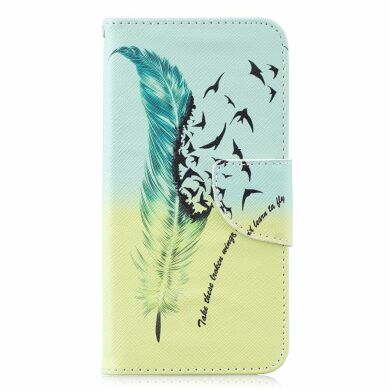 Чохол-книжка Deexe Color Wallet для Samsung Galaxy S10e (G970) - Feather Pattern