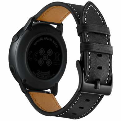 Шкіряний ремінець Deexe Classic для годинників з шириною кріплення 20мм - Black
