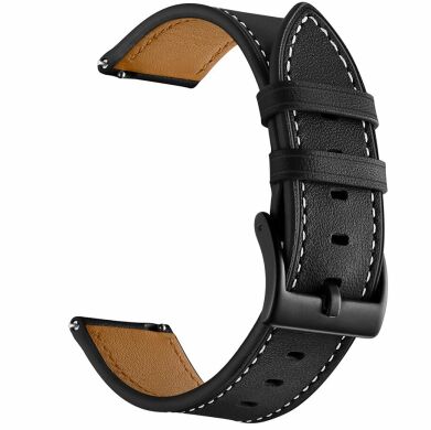 Кожаный ремешок Deexe Classic для часов с шириной крепления 20мм - Black