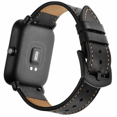 Шкіряний ремінець Deexe Leather Strap для годинників з шириною кріплення 20мм - Black