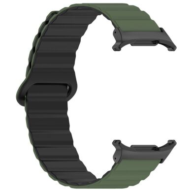 Ремешок Deexe Magnetic Band для Samsung Galaxy Watch Ultra (47mm) - Army Green / Black