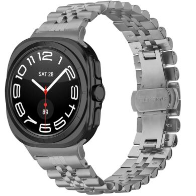 Ремешок Deexe Stainless Steel QuickFit для Samsung Galaxy Watch 8 (40/44mm) / 8 Classic / Ultra (2025) - Titanium