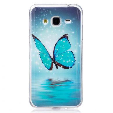 Силіконовий (TPU) чохол Deexe LumiCase для Samsung Galaxy J3 2016 (J320) - Blue Butterfly