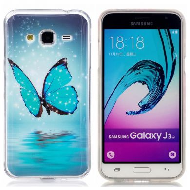 Силіконовий (TPU) чохол Deexe LumiCase для Samsung Galaxy J3 2016 (J320) - Blue Butterfly