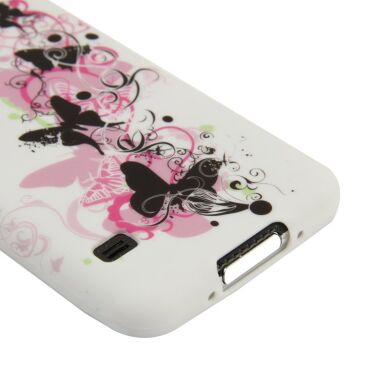 Силиконовая накладка Deexe Flower Pattern для Samsung S5 mini (G800) - Butterfly Pattern B