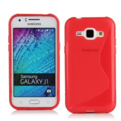 Силиконовая накладка Deexe S Line для Samsung Galaxy J1 Ace (J110) - Red
