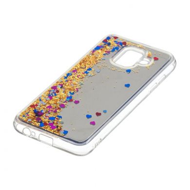 Силиконовая (TPU) накладка Deexe Fashion Glitter для Samsung Galaxy J6 2018 (J600) - Gold