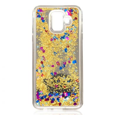 Силіконова (TPU) накладка Deexe Fashion Glitter для Samsung Galaxy J6 2018 (J600) - Gold