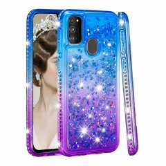 Силіконовий (TPU) чохол Deexe Fashion Glitter для Samsung Galaxy M30s (M307) / Galaxy M21 (M215) - Blue / Purple
