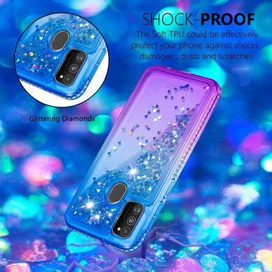 Силіконовий (TPU) чохол Deexe Fashion Glitter для Samsung Galaxy M30s (M307) / Galaxy M21 (M215) - Blue / Purple