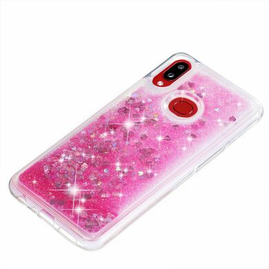 Силиконовый (TPU) чехол Deexe Liquid Glitter для Samsung Galaxy A10s (A107) - Pink