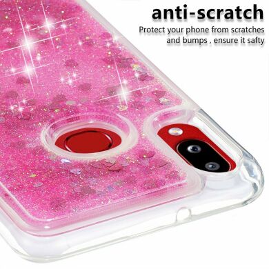 Силиконовый (TPU) чехол Deexe Liquid Glitter для Samsung Galaxy A10s (A107) - Pink