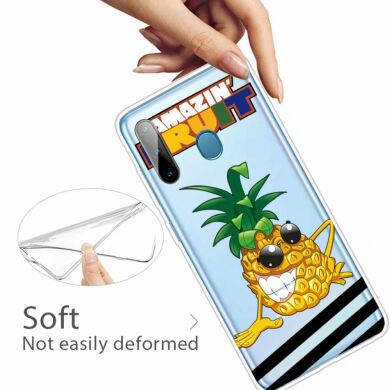 Силиконовый (TPU) чехол Deexe Pretty Glossy для Samsung Galaxy A11 (A115) / Galaxy M11 (M115) - Pineapple
