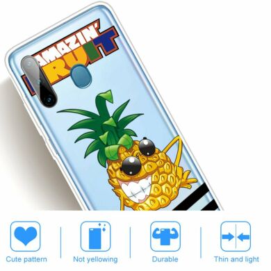 Силиконовый (TPU) чехол Deexe Pretty Glossy для Samsung Galaxy A11 (A115) / Galaxy M11 (M115) - Pineapple