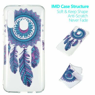 Силіконовий (TPU) чохол Deexe Pretty Glossy для Samsung Galaxy A40 (А405) - Feather Dream Catcher