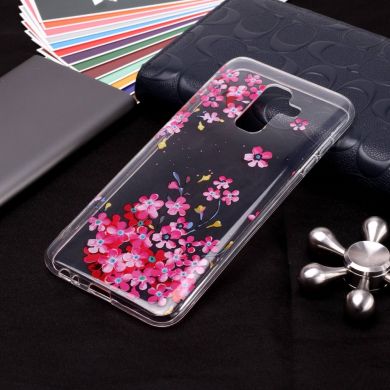 Силиконовый (TPU) чехол Deexe Pretty Glossy для Samsung Galaxy A6+ 2018 (A605) - Pink Flower