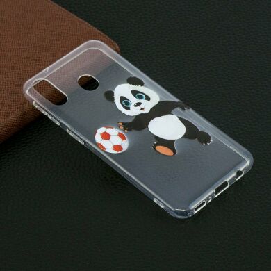 Силіконовий (TPU) чохол Deexe Pretty Glossy для Samsung Galaxy M20 - Panda Plays Football