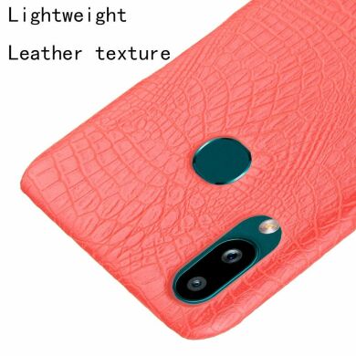 Защитный чехол Deexe Croco Style для Samsung Galaxy A10s (A107) - Red