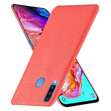 Захисний чохол Deexe Croco Style для Samsung Galaxy A20s (A207) - Red
