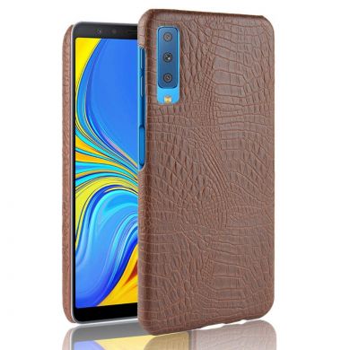 Защитный чехол Deexe Croco Style для Samsung Galaxy A7 2018 (A750) - Coffee