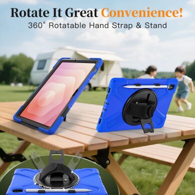 Защитный чехол Deexe Rotation Hybrid для Samsung Galaxy Tab S11 (X730/X736) - Navy Blue