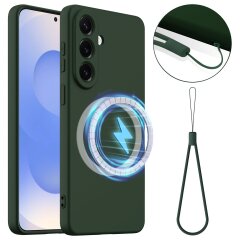 Захисний чохол Deexe Silicone Case with MagSafe для Samsung Galaxy S26 Plus - Dark Green