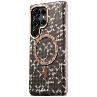 Защитный чехол ESEBLE Letter Pattern Magnetic для Samsung Galaxy S25 Ultra (S938) - Desert Gold